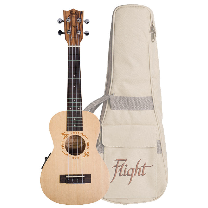 Flight DUC525 EQ SP/ZEB Electro-Acoustic Concert Ukulele (DUC525CEQ)