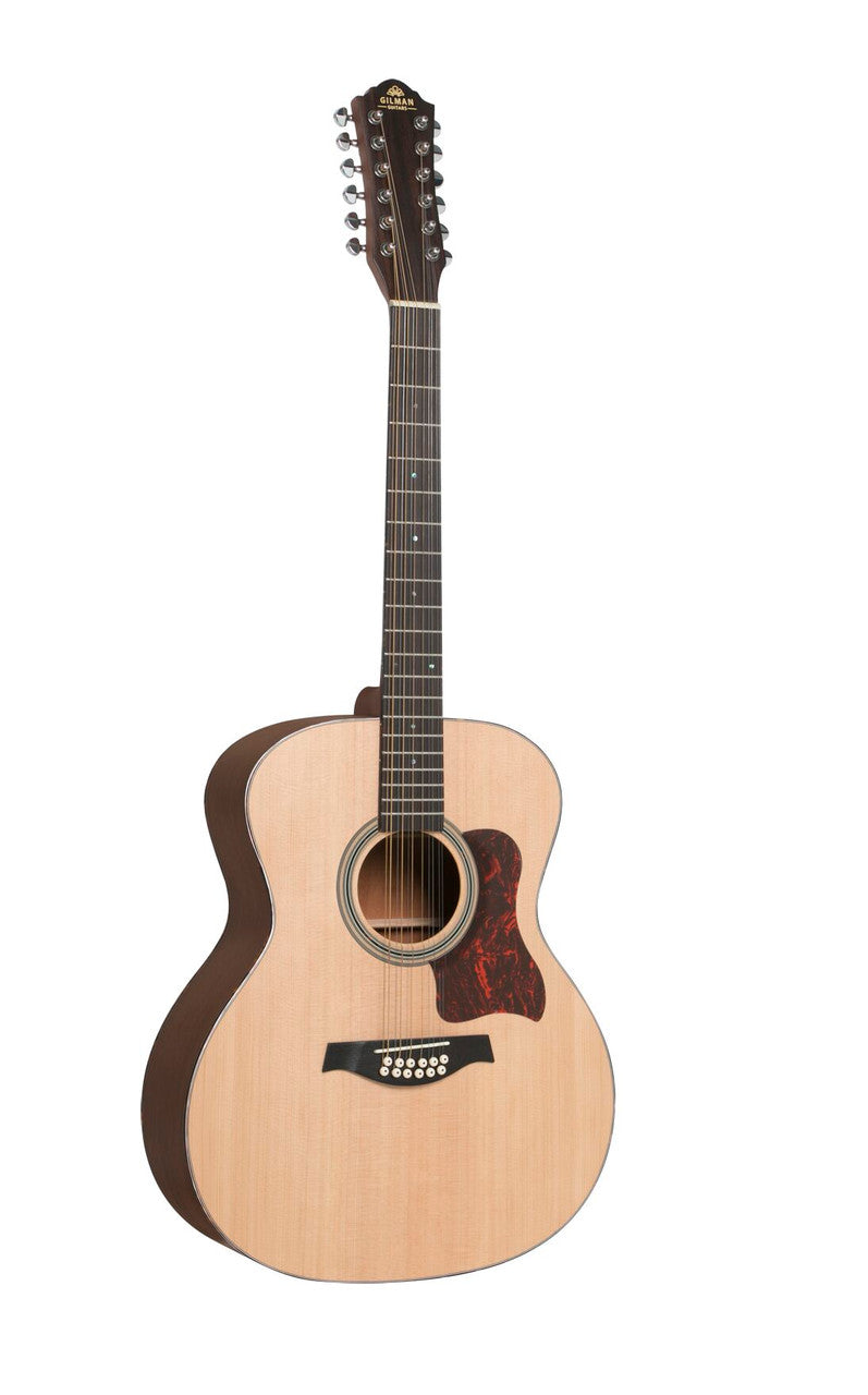 Gilman GA112 12-String Grand Auditorium Acoustic Guitar in Natural Satin