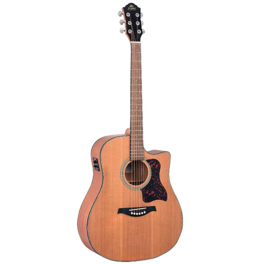Gilman GD12CE Dreadnought Acoustic Guitar with Cutaway and Electronics – Natural Satin