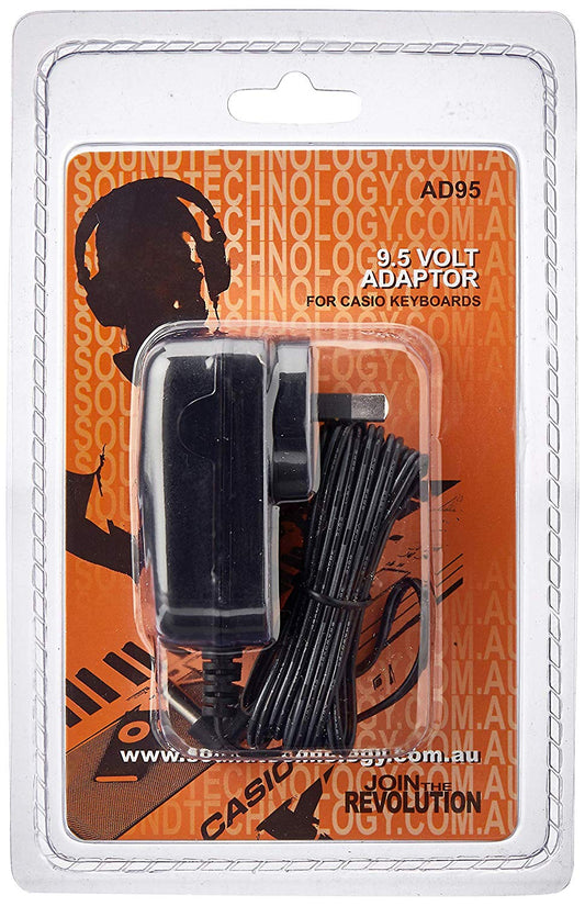 Casio Power Adaptor Supply 9.5V Blister Pack, Black, (AD95BP)